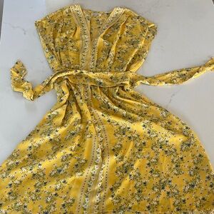 Max Studio Yellow Floral Dress